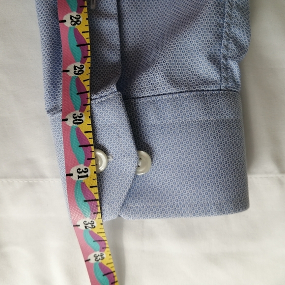 Eton Super Slim Fit Men's Dress Shirt Blue Dots 14.5 - Picture 15 of 16